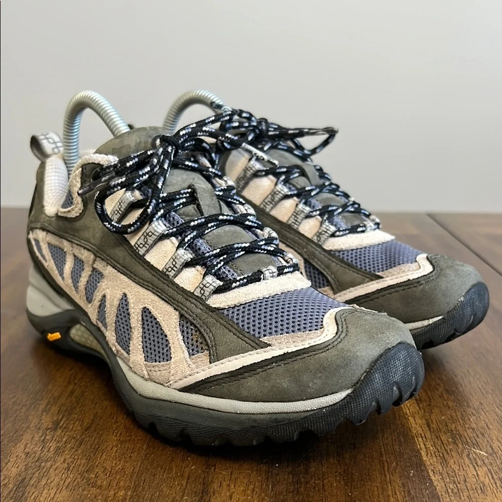 Merrell Women's Gray and Blue Trail Sneakers - Picture 3 of 17